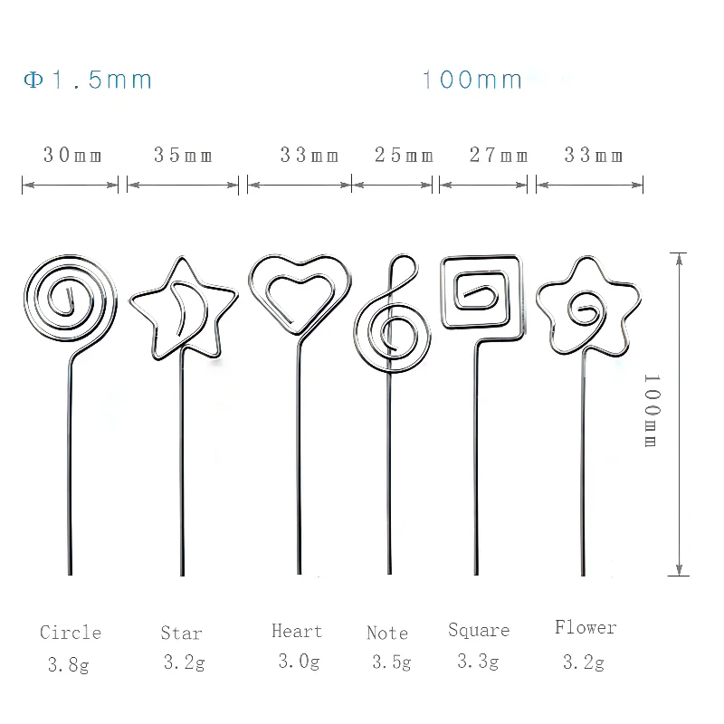 YS2004 Wholesale Amazon Hot Selling Silver Place Cards Menu Memo Clips DIY Place Card Holder