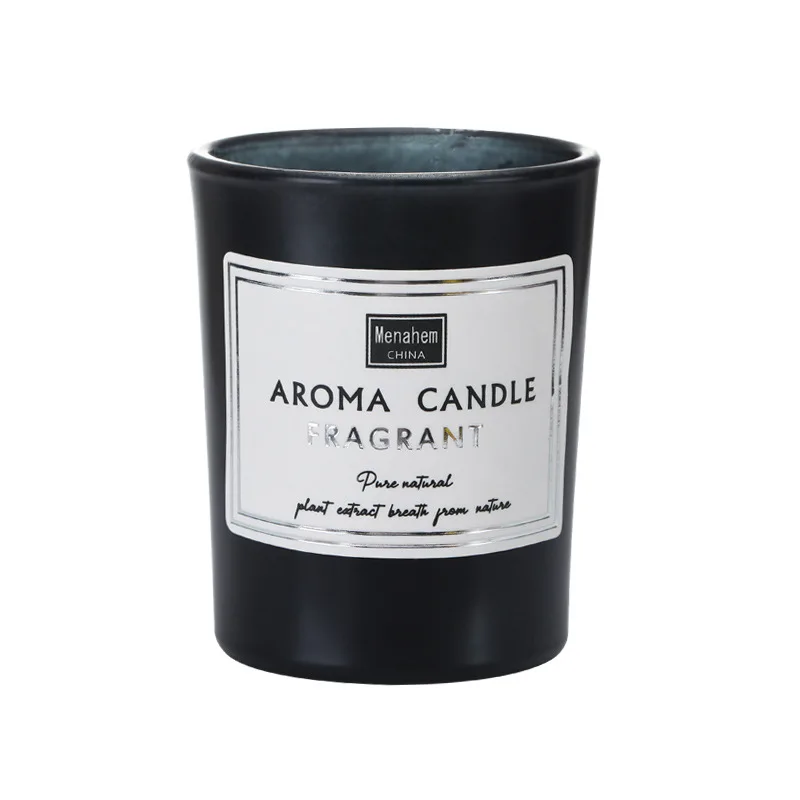 Private label customization aromatherapy candle frosted glass indoor smokeless soy wax scented candles in glass luxury