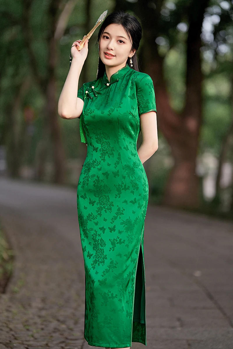 Delicate Colors chinese traditional cheongsam dress elegant women Chinese style qipao