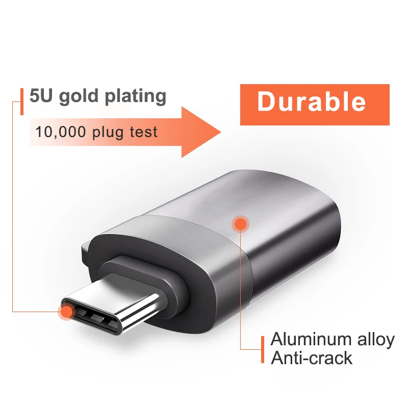 
High Quality USB A Female To Type C Male 3.0 Type C Male To USB A Female Aluminium Alloy OTG Adapter 