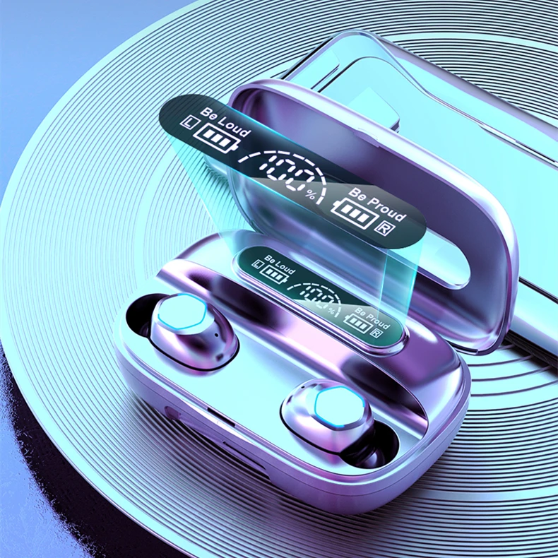 New Game Sports Blue Tooth Touch Headphones Tws In-ear Mini Earbuds Headphones Digital Display Power Bank for Iphone