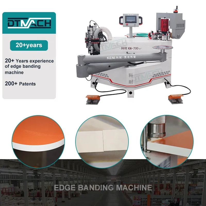 DTMACH KN-700 curved edgebander wood door automatic folding arm plywood pvc curve edge banding machinery