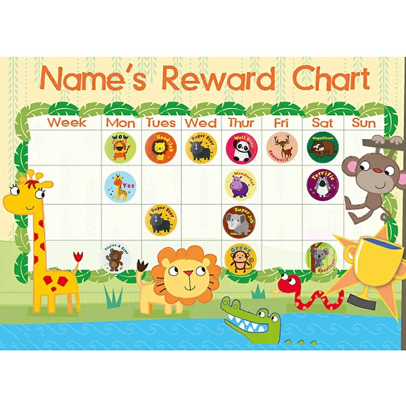 Adhesive Stickers Toys Decorated Children Teachers Reward Stickers Letter Emoticons Smiley Face Coated Paper Cute Cartoon CN;ZHE