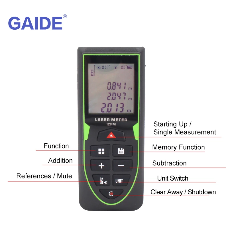 GAIDE USB charging GREEN line digital mesure laser meter distance