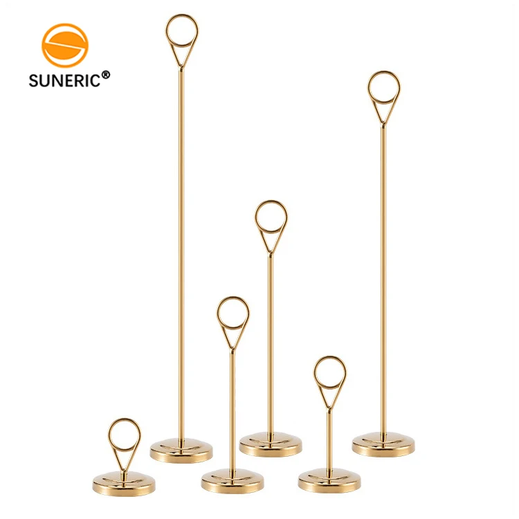 Metal gold name place card stand holder table number card holders for wedding party