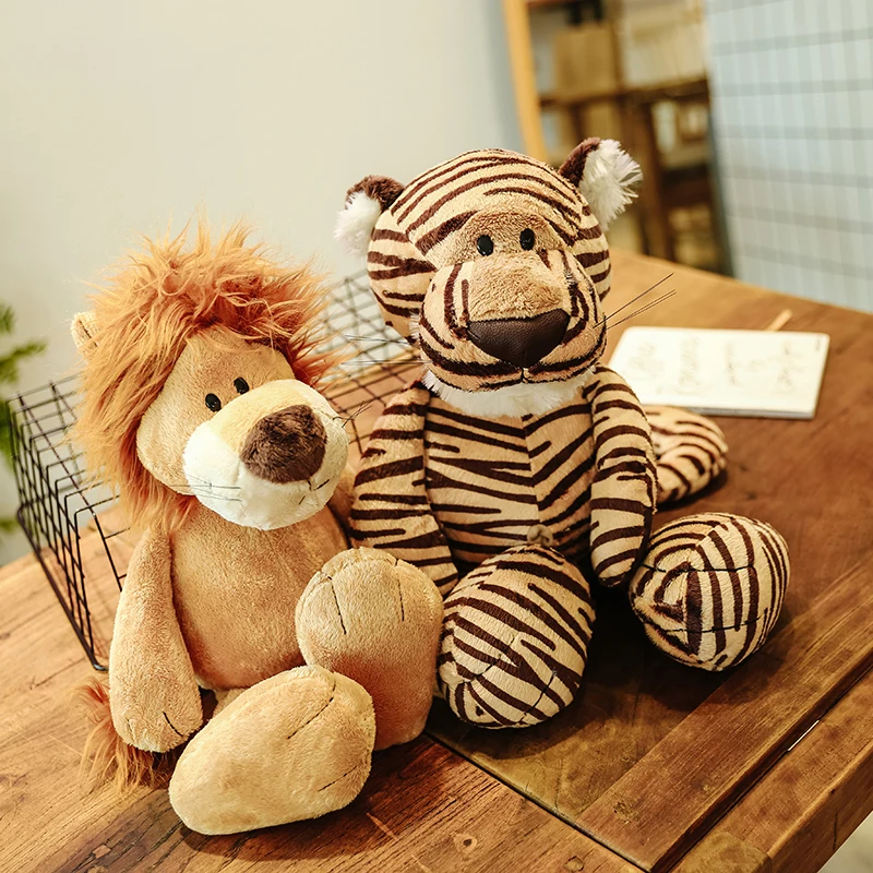 Custom Cuddly Jungle Forest Animal Doll Tiger Elephant Panda Dinosaur Wild For Kid Gifts Stuffed toy