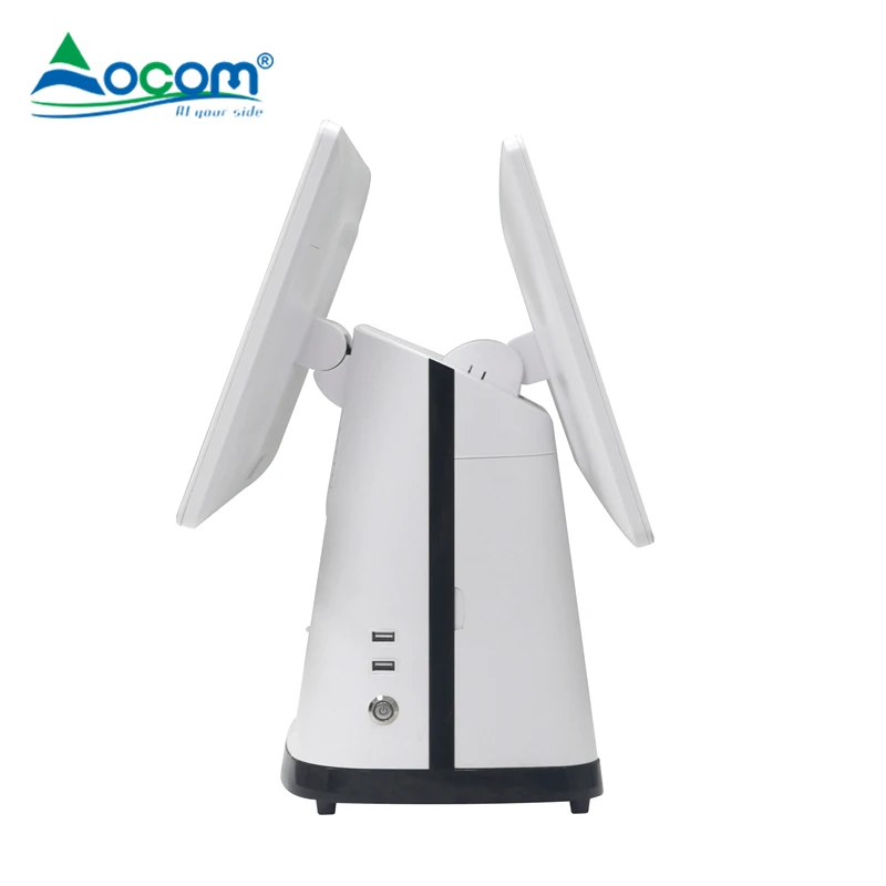 Built in High Speed Printer Ocom 15.6 Thin Smart Pos Pc Monitor Dual Touch Screen Sistema All in One Printer Android Pos