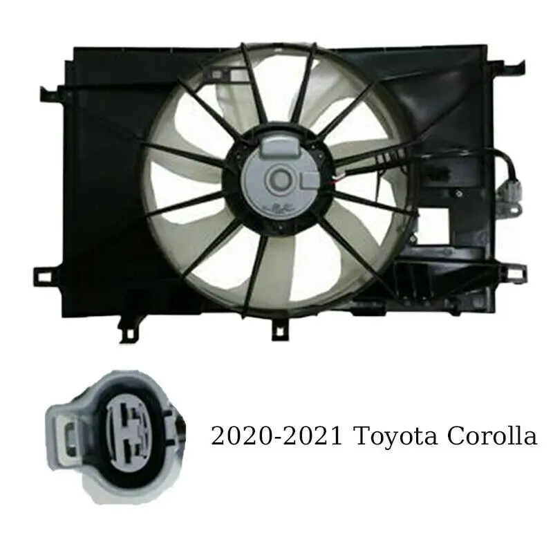 For 2020 2021 Toyota Corolla 1.8L Radiator Cooling Fan Condenser Fan Assembly