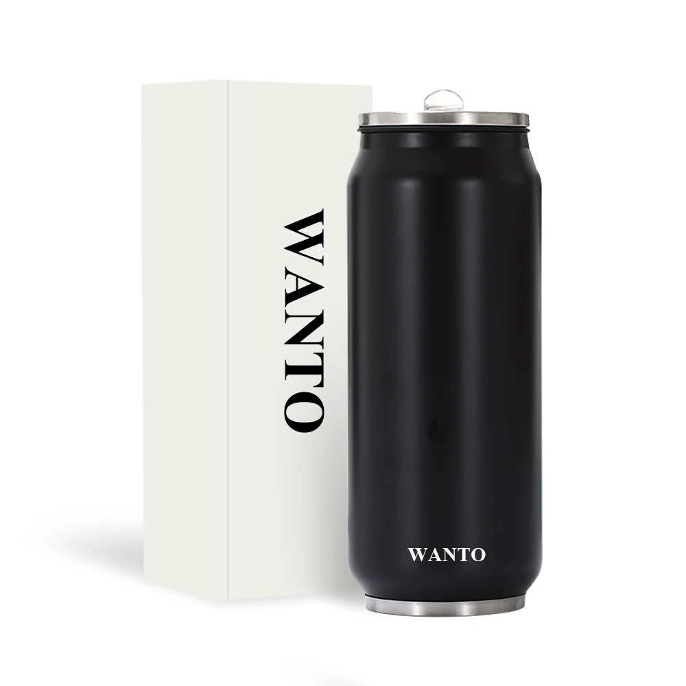 Wanto 350ml 500ml Sublimation Spray Painted Vacuum Insulated Soda Can Tumbler With Custom Printing And Color