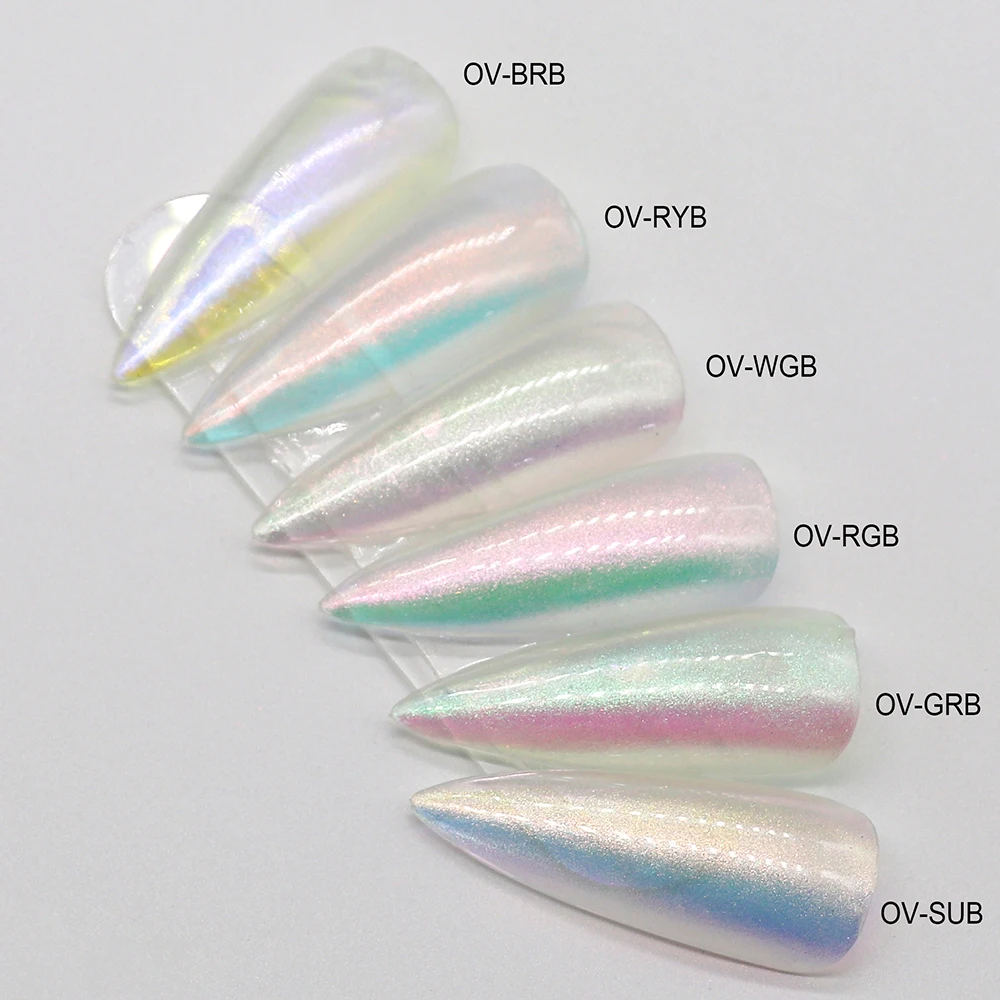 Neon Aurora Effect Moonlight Powder Metallic Texture Laser Fine Holographic Powder Nail Art Chrome Mirror Powder