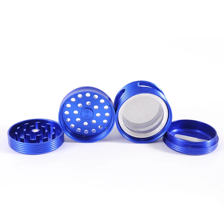 Wholesale Custom OEM 2.5 Inch 4 Layers Fancy Circle Aluminum Alloy Tobacco Herb Grinder Grinder With Window