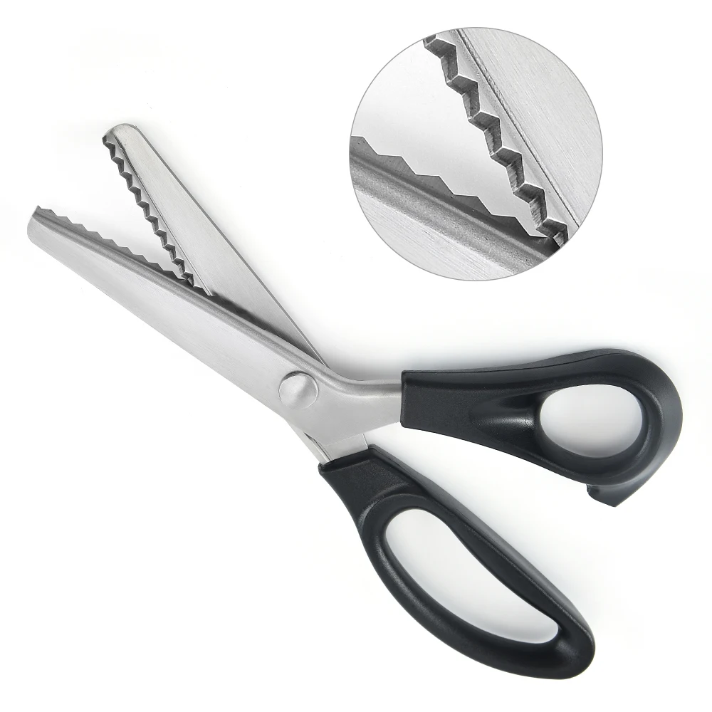  HY-JD-P01 9inch Pinking Shears Fabric Crafts Professional Handheld Dressmaking Zig Zag Sewing Scissors Tailor
