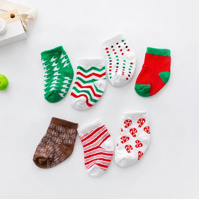 Mens womens family holiday personalized custom ugly red christmas long socks with cute reindeer elves snowflake pattern