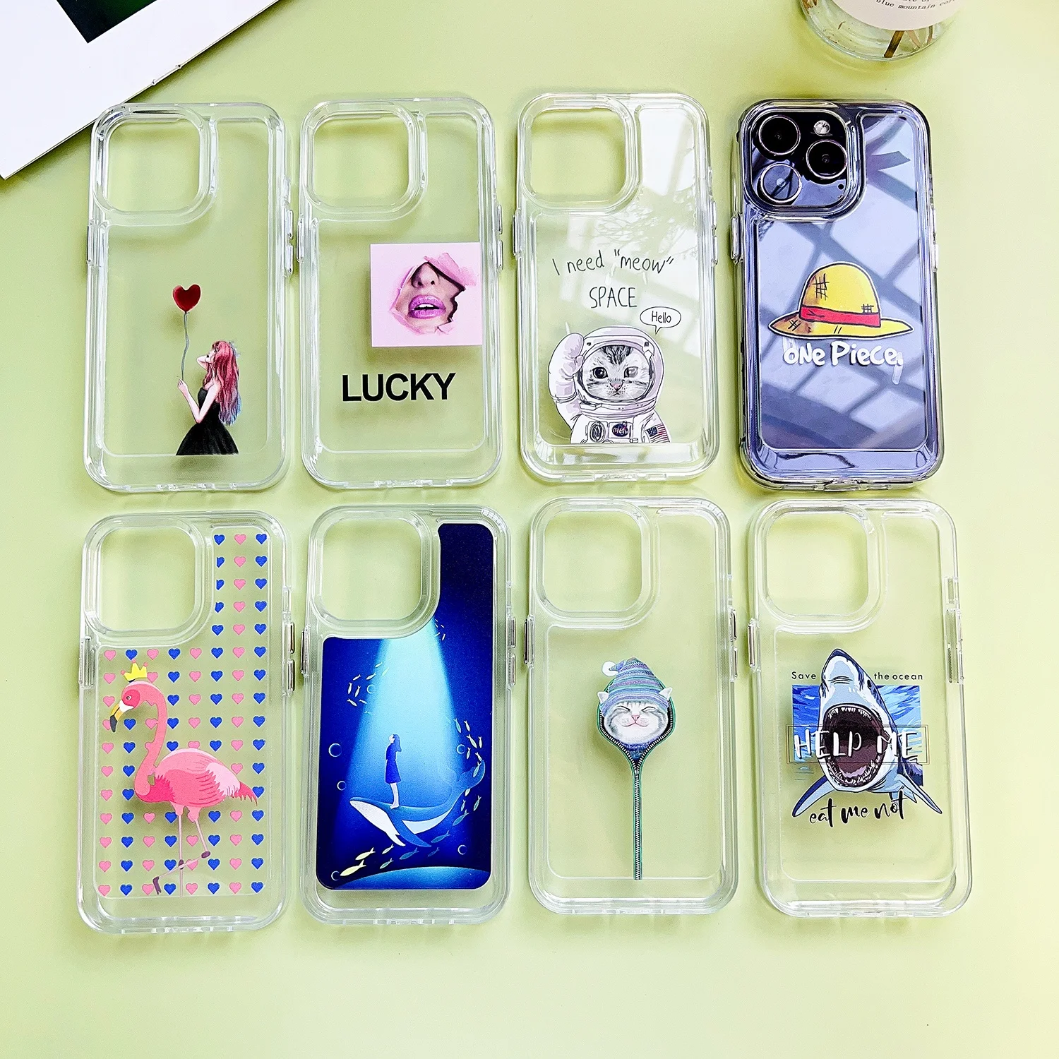 custom printing design pattern phone case pc tpu space phone case clear transparent phone case for iphone 14 pro max