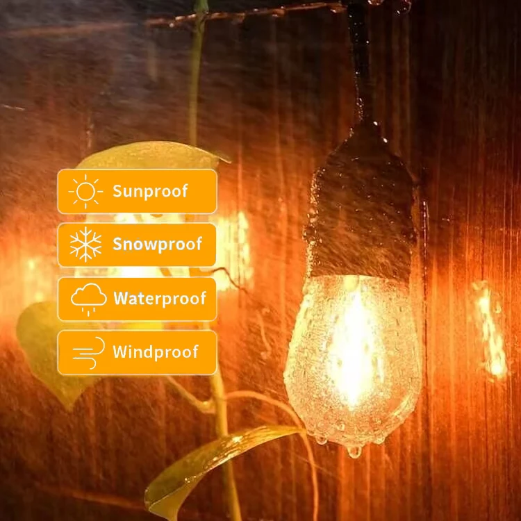 holiday lighting 48Ft S14 Bulb led outdoor string lights luces de navidad ip65 12v dc string light