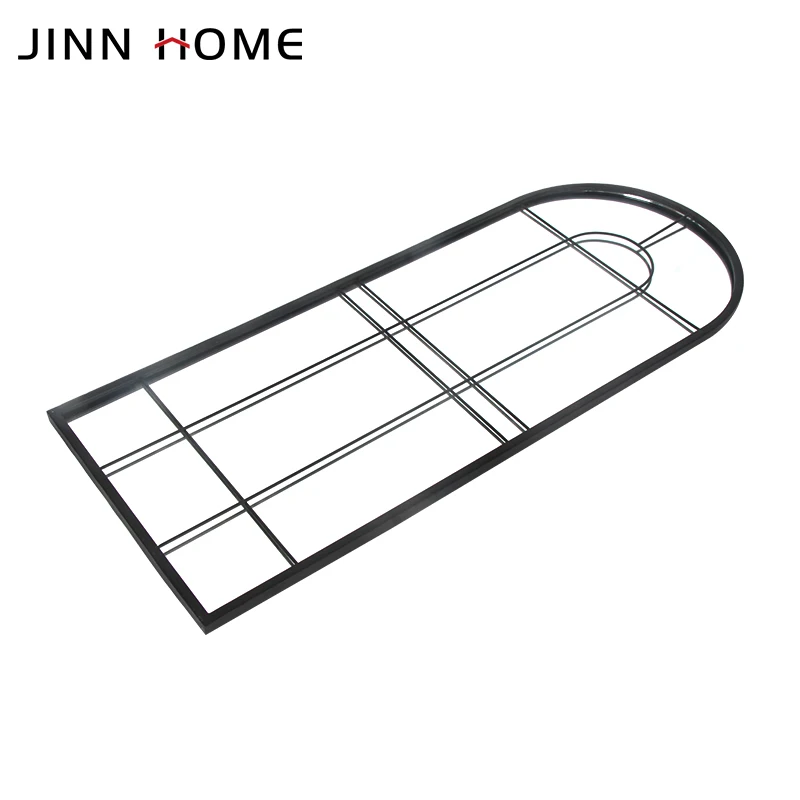 Jinnhome Modern Home Decorative Mirror Black Window Shape Metal Plastic for Bedroom Living Room Bathroom Hanging Iron Frame