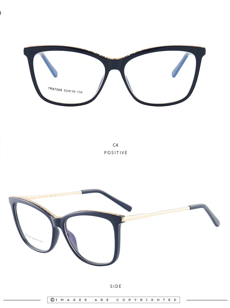 2022 New Stylish TR90 Fashion Square Cat Eye Optical Frame Glasses For Women Lady Reading Computer Eyewearing