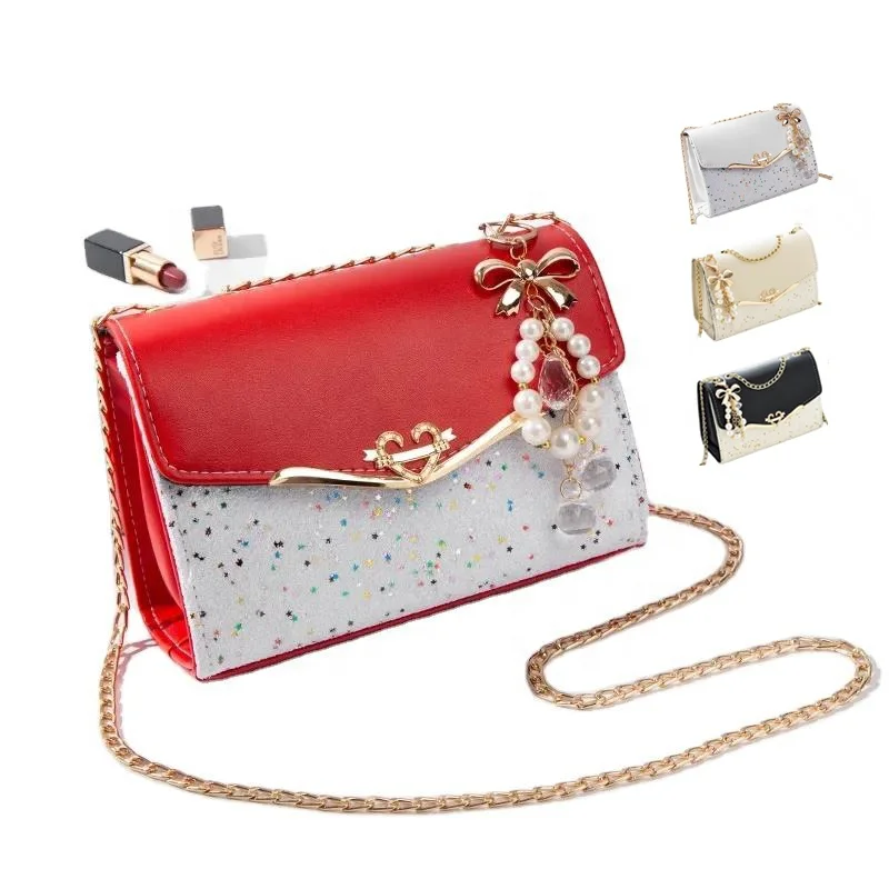 Golden Chain Strap Ladies Designer Bags Bowknot-decoration Crossbody Womens Tote Shoulder Leather Lady Bag for Sale