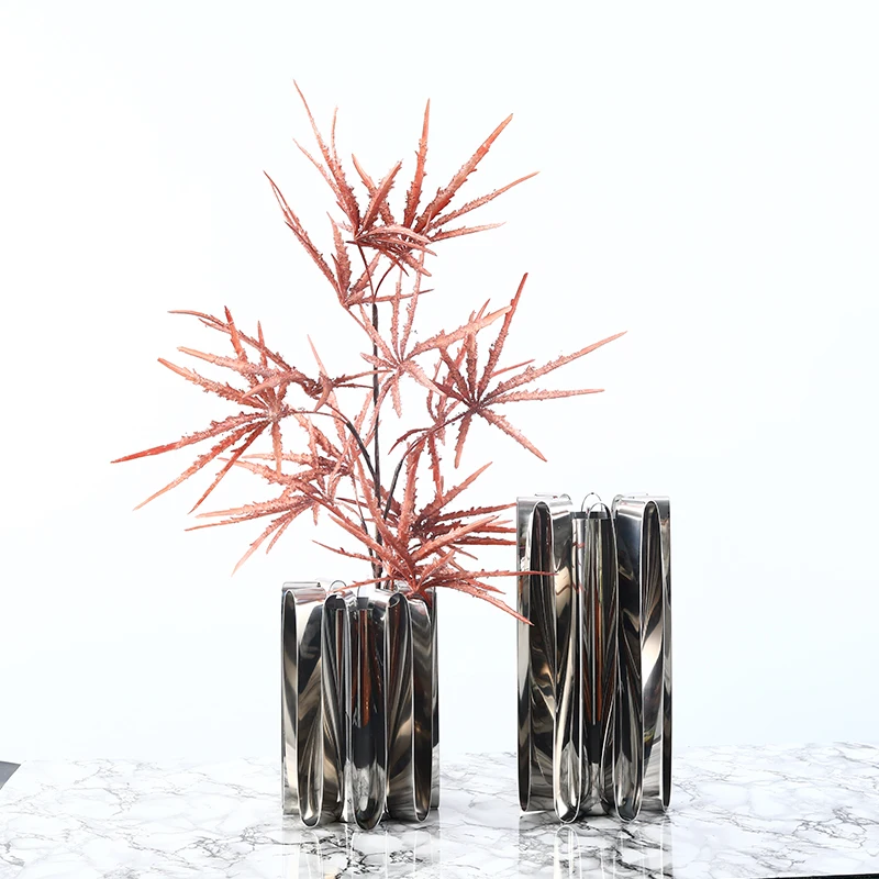 
Wholesale Customized Personality Irregular Reception Room Table Living Room Decoration Vase Metal Vase Stainless Steel CLASSIC 