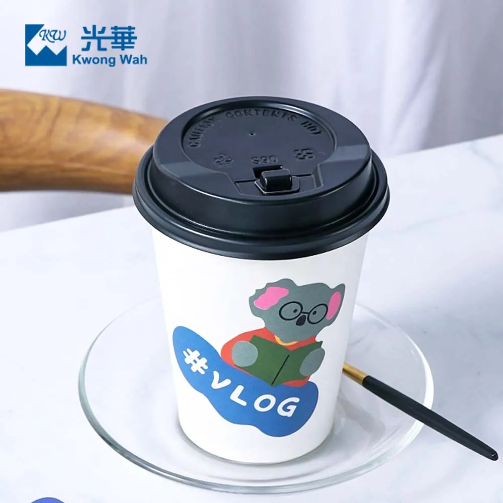 Wholesale Custom Paper Cups 8 Oz Disposable Single Wall Hot Drinking Coffee Paper Cup With Lid