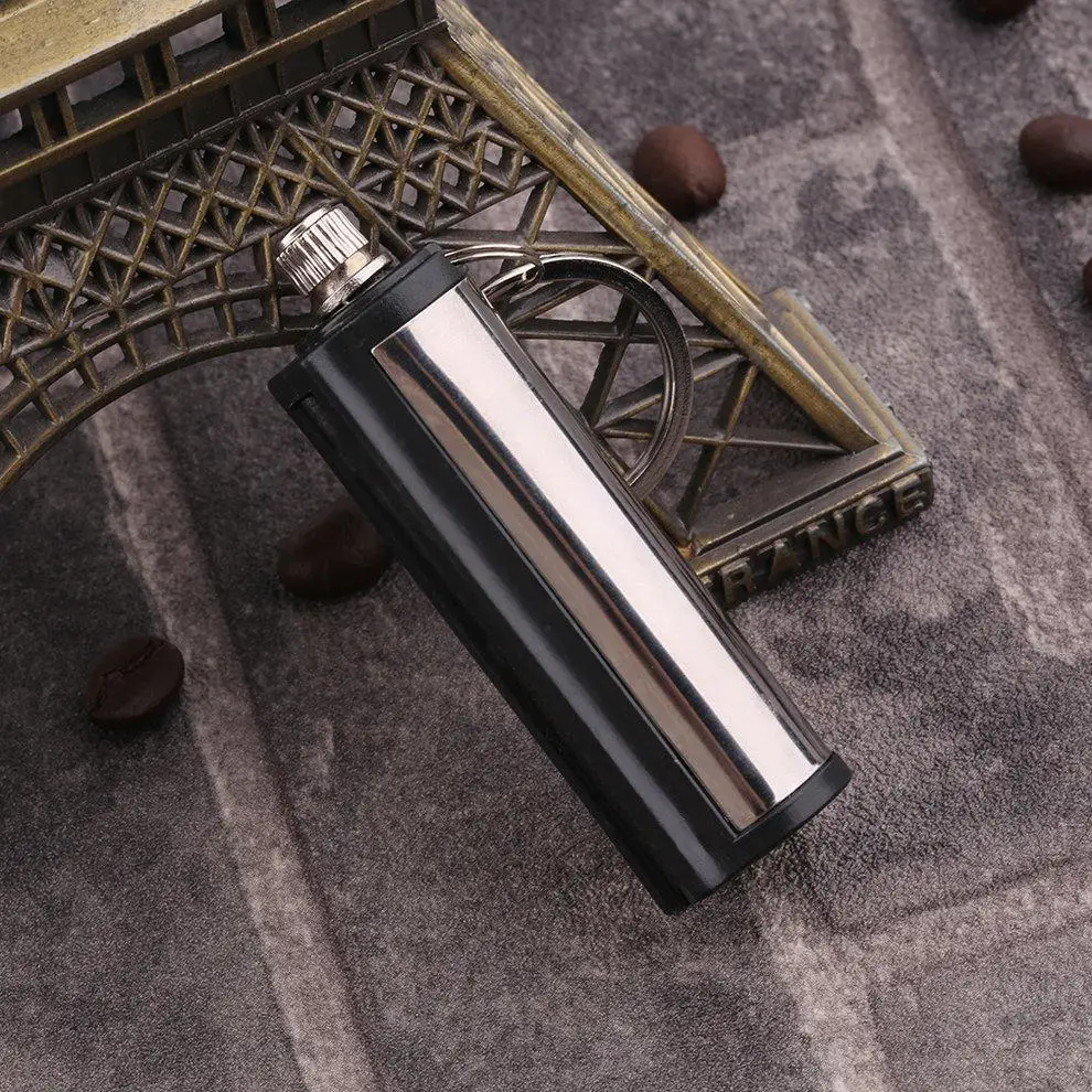 wholesale lighter bulk bottle opener cigarette durable waterproof keychain lighter matches emergency keychain flint fire starter