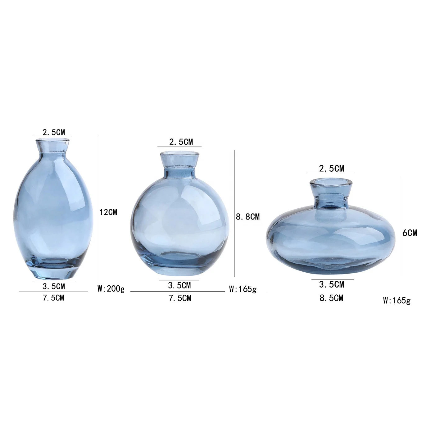Hot Selling Color Nordic Table Vases Flower Crystal Difuser Bottle Decorative Glass Vases for Home Decor Vases Decoration Maison