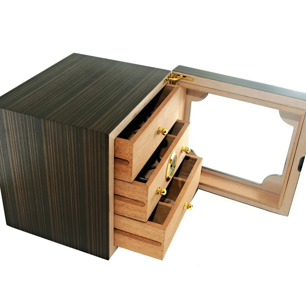 2024 New Customized Travel Glass Box  Wooden Box Cigar Humidor  With  Lowest Price