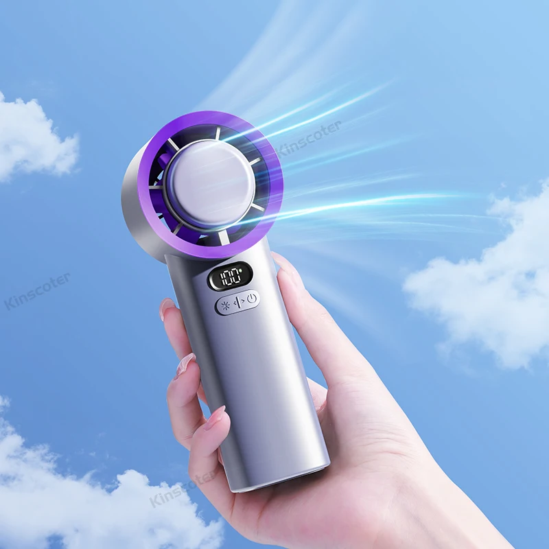 Outdoor 3600mAh Handheld Charger Fan Portable Electric Fan High Speed Rechargeable Air Circular Hand Fan