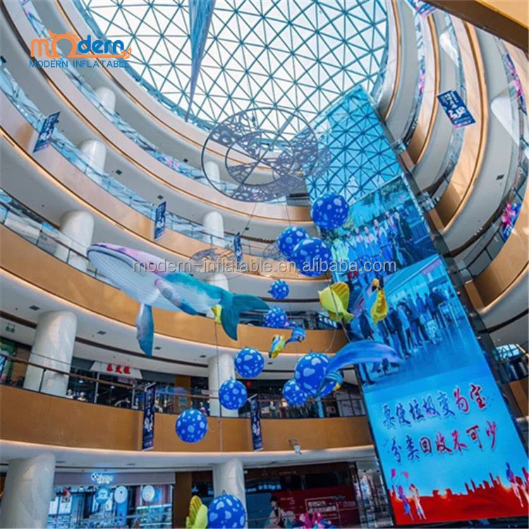 Hot sale giant inflatable blue whale shark sea animal dolphin fish for advertising