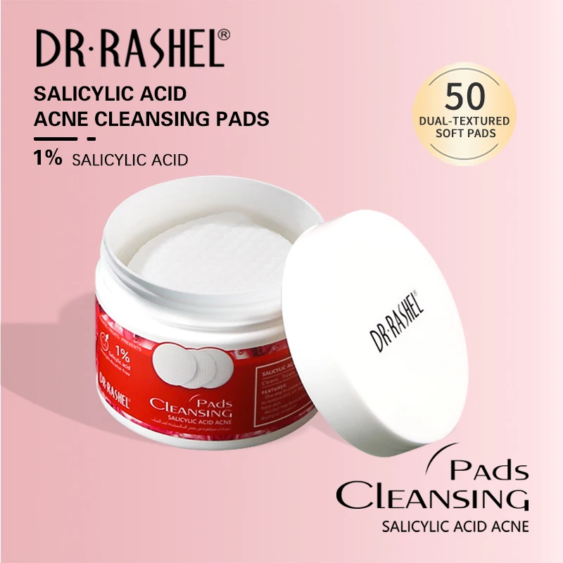 DR RASHEL Skin Care Private Label Salicylic Acid Acne Cleansing Pads 0.5% Strength 50
