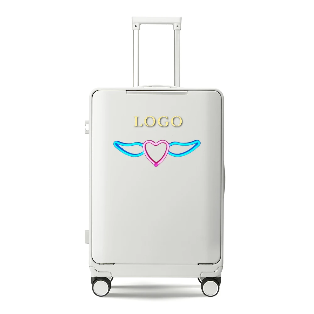 Eye-Catching Brand Promotion LED Luggage Accept Customized Trademark Pure Bayer PC High-End Quality Suitcase