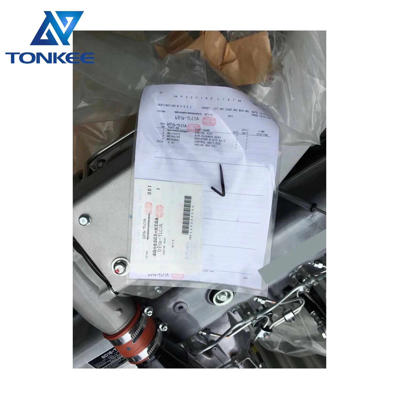 Original New Excavator 6D16-TLE2A 6D16 Engine Assy, 6D16T Complete Engine assembly For HD1430 SK330-6