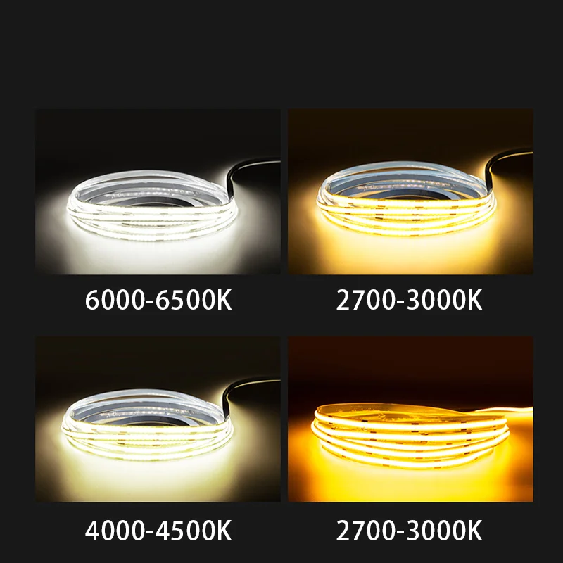 Customized 2300K/2700K/3000K/4000K/5000K 120 Beads SMD 2835 12V/24V Single Color Waterproof Led Light Strip