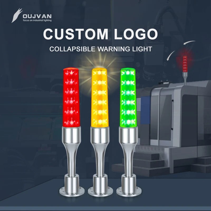 High Quality Hidden Detachable Base Flashing Warning Tower Lamp Light With Alarm Buzzer