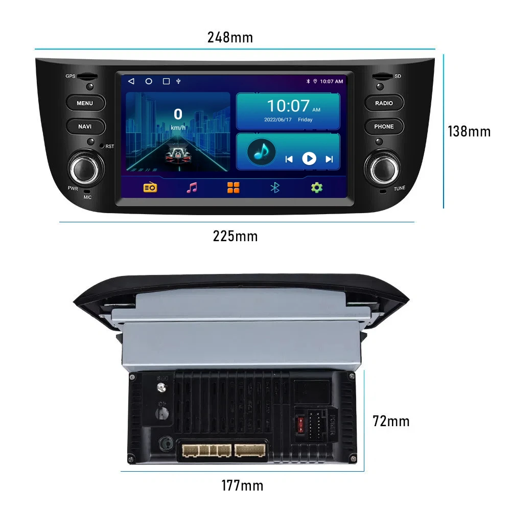 Android car radio GPS Wifi FM DVR For Fiat Punto 2010-2016/Linea 2012-2015 Android Car Radio Multi Screen Display