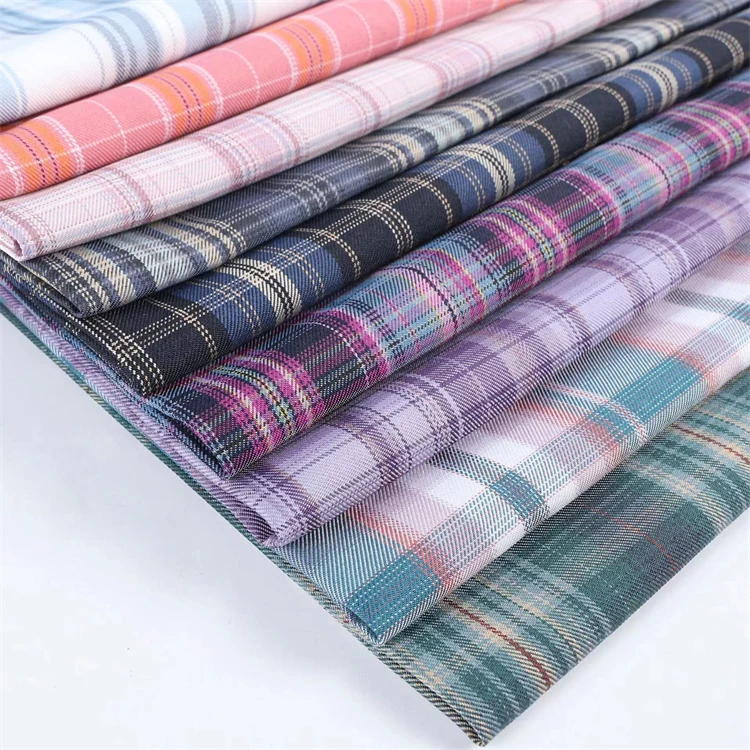 Hot Selling Woven Pinpoint 300gsm 100%Polyester Anti Wrinkle yarn dyed check fabric