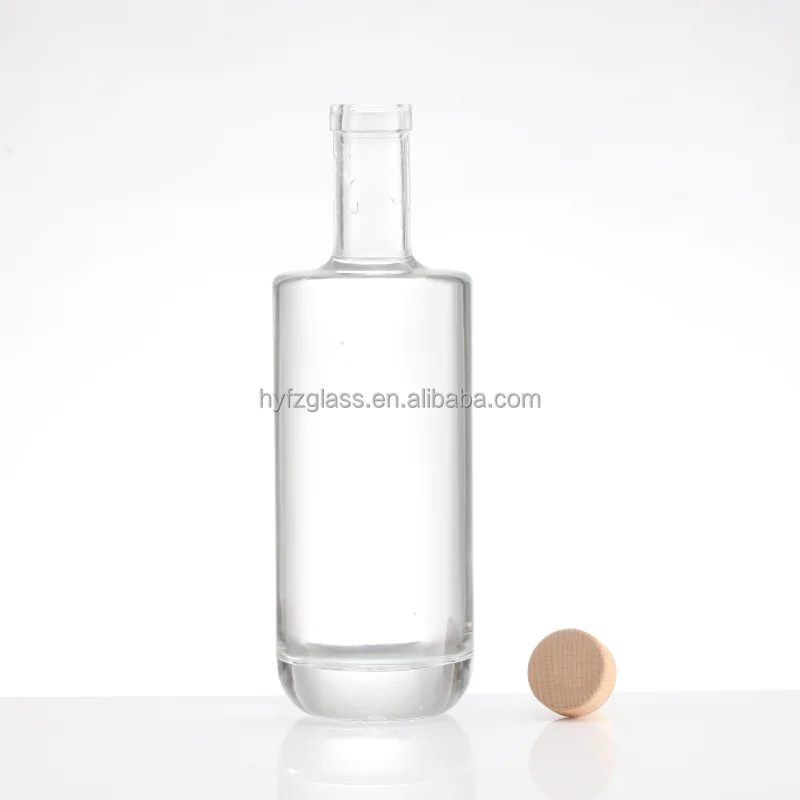 Shandong Ruisheng Factory Empty Round Tequila Brandy Rum Vodka Glass Bottles With Flat Shoulder