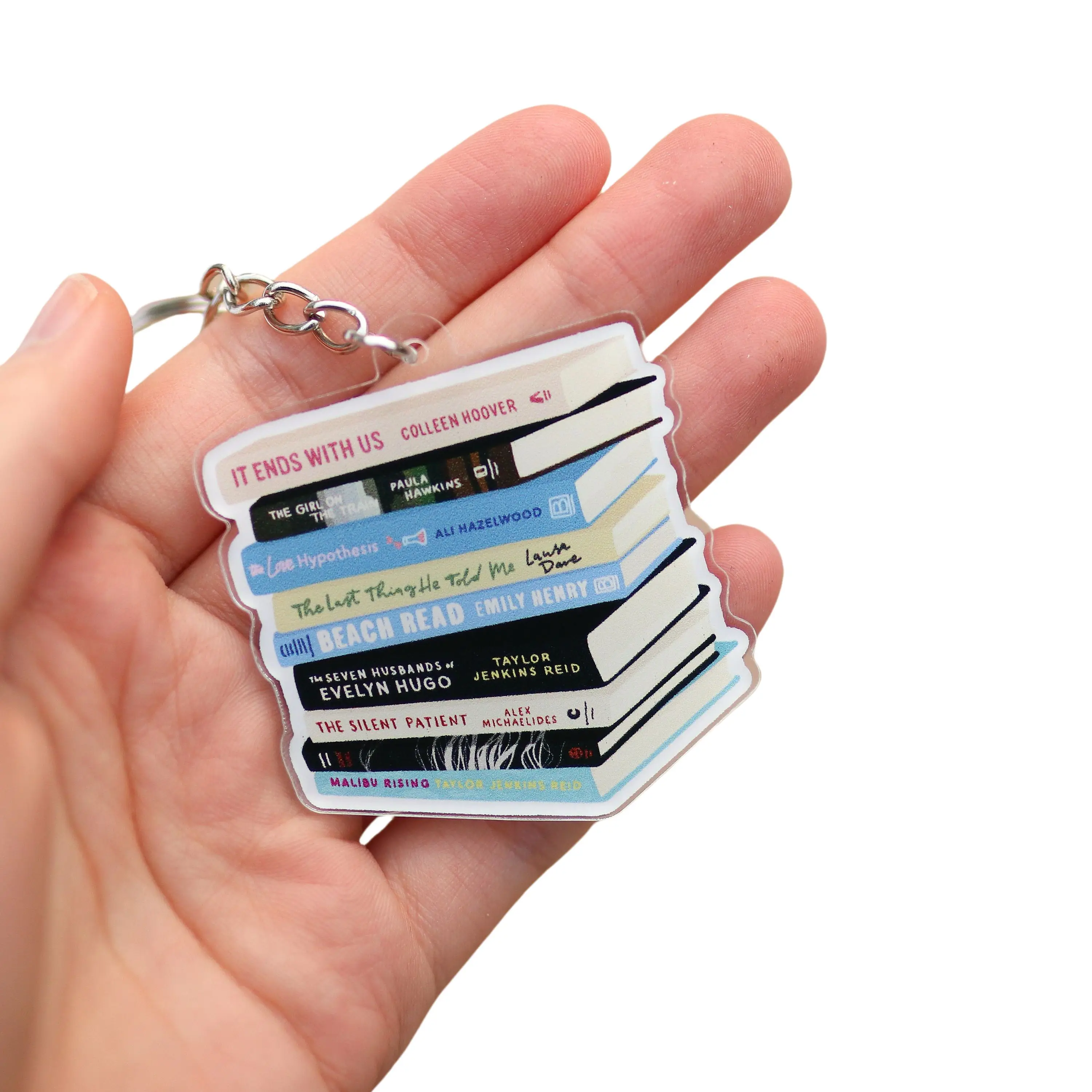 Book-stack Accessories Cute book lover Gift reader books booktok author inspired keychain Acrylic Keychains Keyrings