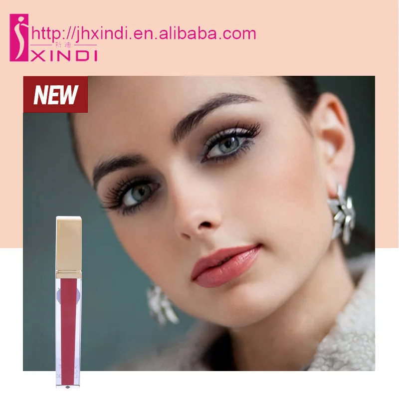 Customized new private logo matte Waterproof liquid lipstick long lasting cruelty free shimmer Vitamin E red satin lip gloss