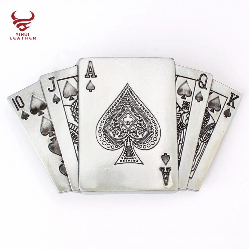 Manufacturers Custom Poker Flush JQKA Belt Buckle Personalized Zinc Alloy Letter Pin Belt Buckle For men
