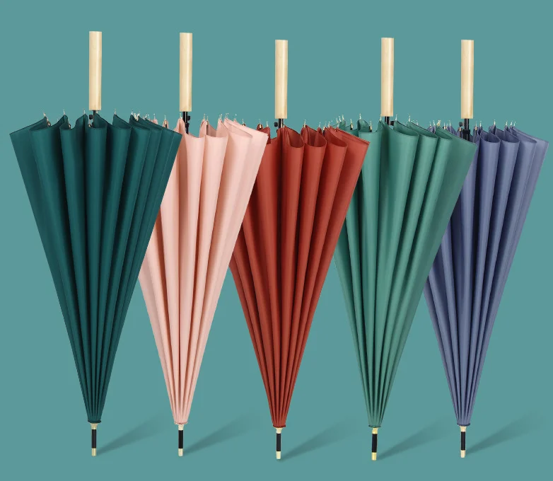 Японский литературный длинный зонт с 16 костями автоматический подарок большой прямой от солнца дождь для рекламы гольфа