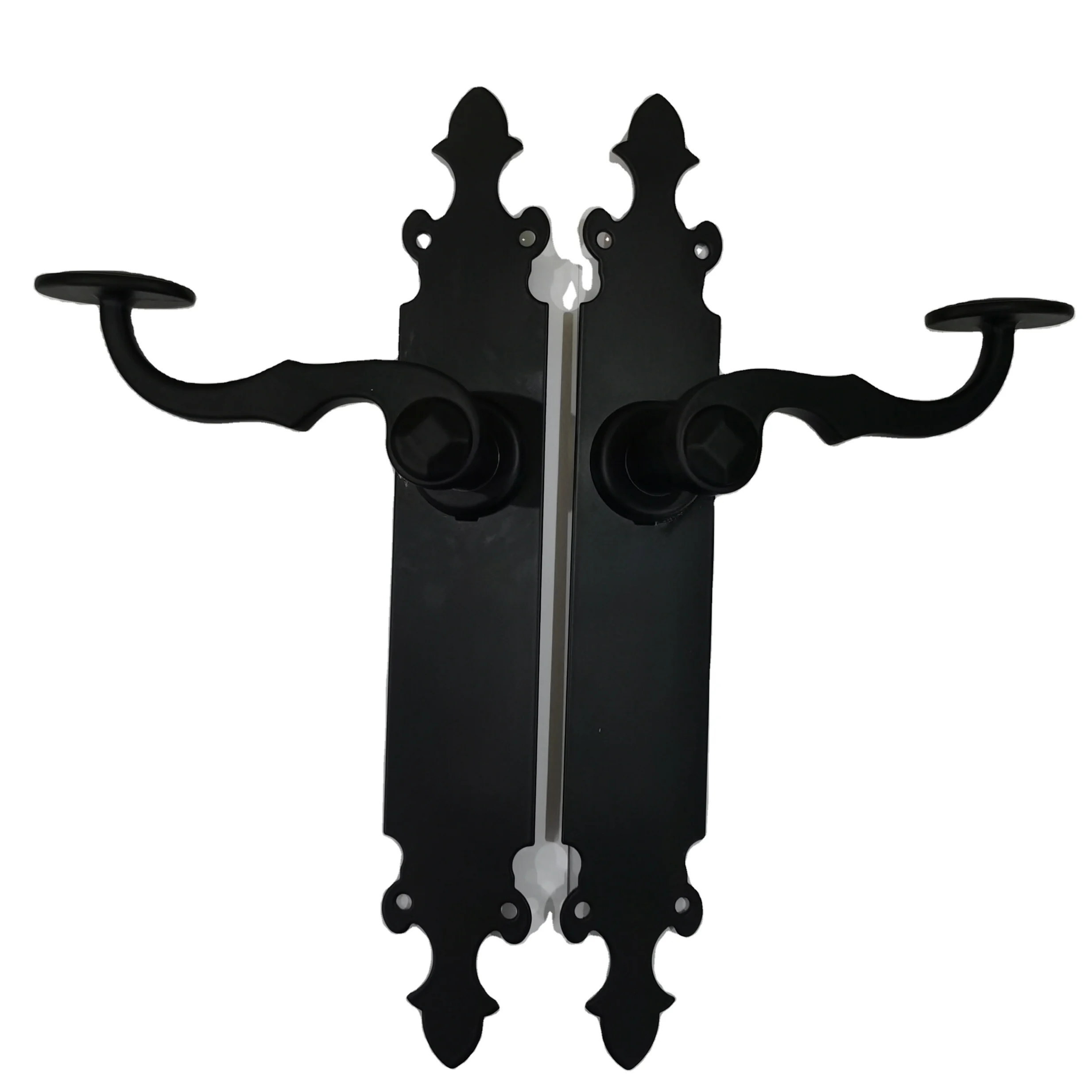 UK market  hot sale  nickel brushed and black nickel 85mm  alum lever with iron plate handle