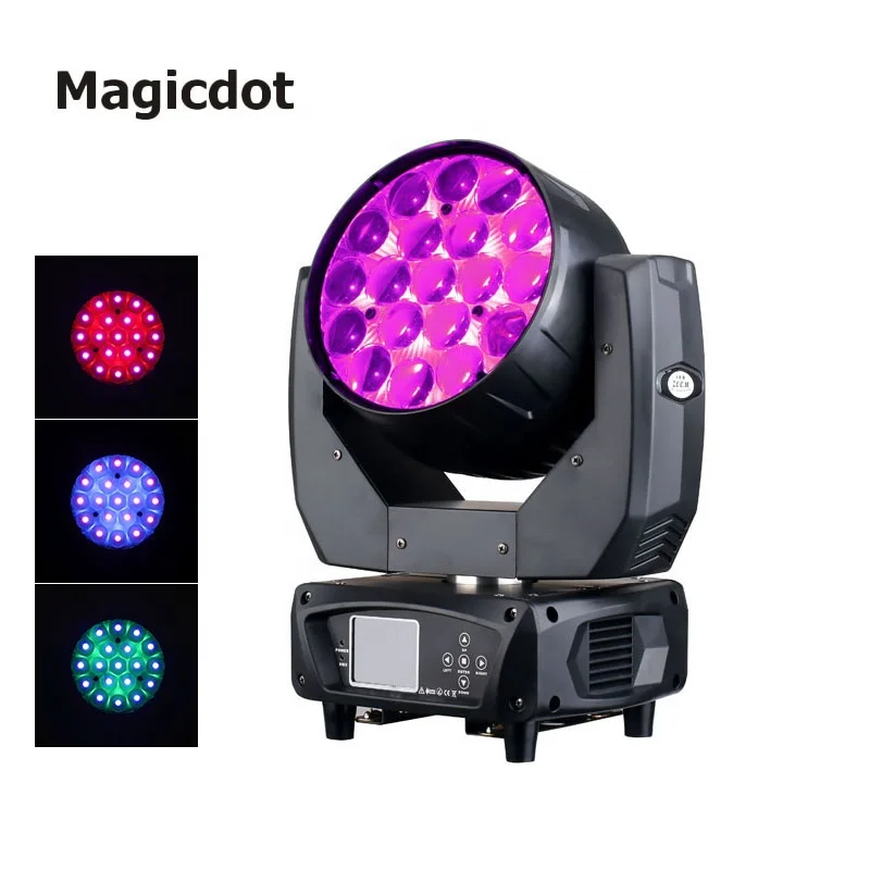 300 Вт Magicdot 19x15 RGBW Quad LED Zoom 10 - 60 Круглый луч сценический прожектор с подвижной головкой