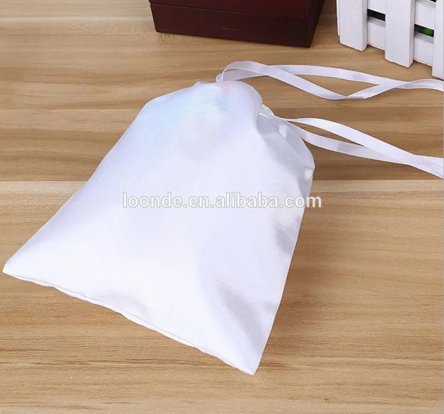 Custom wedding favors candy sweet lolly satin drawstring pouch bags