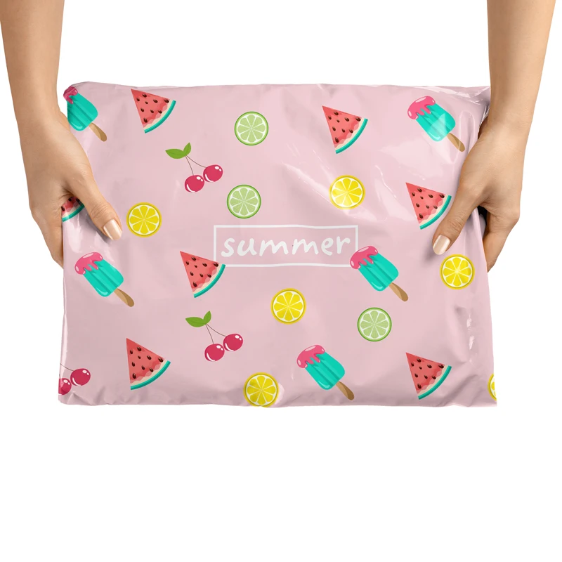 Stock or custom design printed PE plastic packaging bags polymailer for cloths packaging