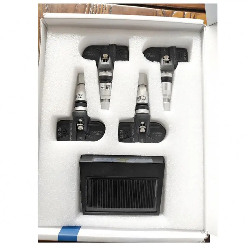 Solar Power USB Digital TPMS Car Tire Pressure Monitoring System Tire Gauge with Temperature Warning