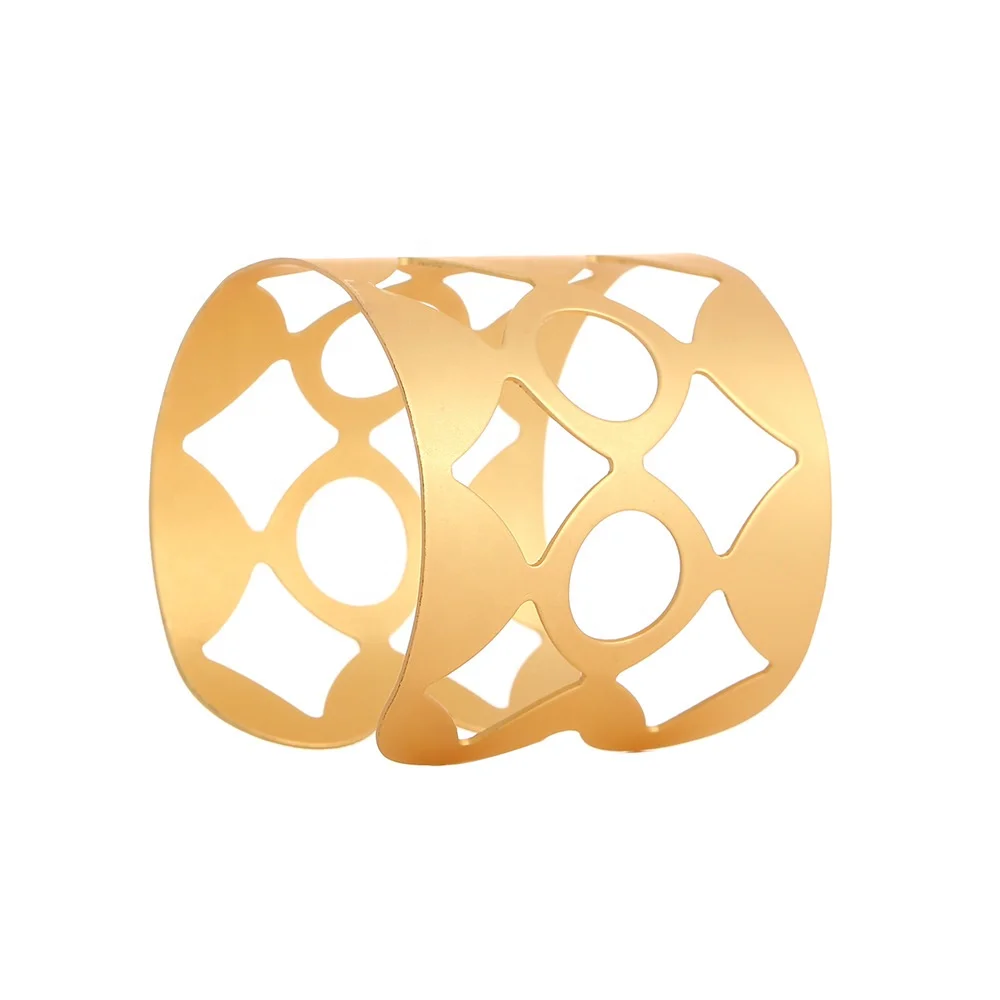 Wholesale Metal Hollow Rhombus Shaped Hotel Table Decoration Napkin Ring