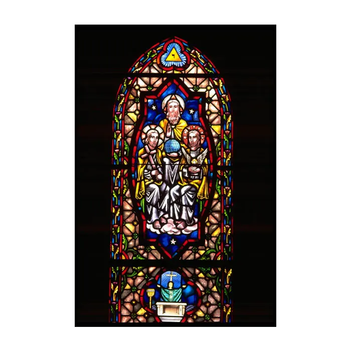 OEM acrylic printing half round hanging stained glass bevel clusters suncatchers window hanging mosaics tiles