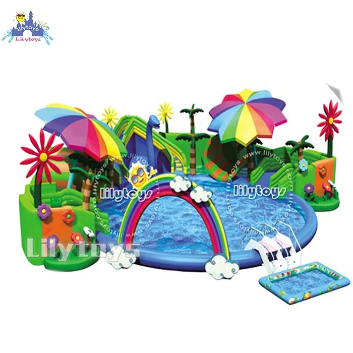lilytoys inflatable land swimming pool dragon customized theme water park hot sales water slide