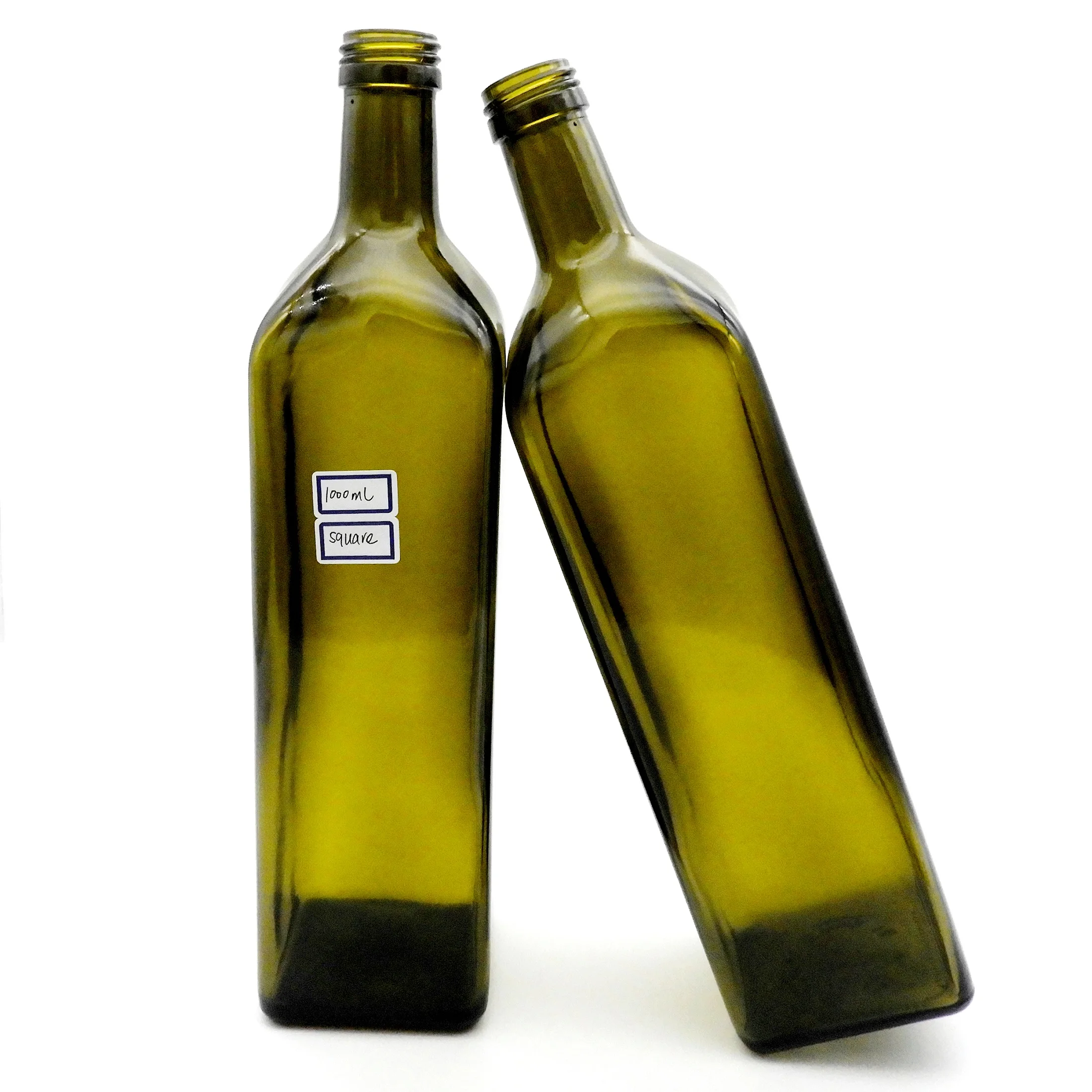 Antique Green Color Olive Oil Glass Bottle 250ml 500ml 750ml Empty Cooking Oil Bottle with Aluminium Cap